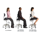 Ergocentric Ergonomic Sit-Stand Chair – 3-in-1 Adjustable Lab & Office Stool