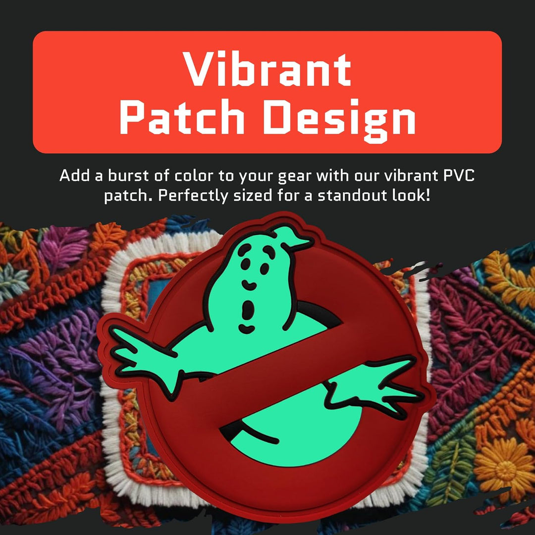 Jestik No Ghost Red PVC Patch, Glow in The Dark Funny Patches - GID Ghost