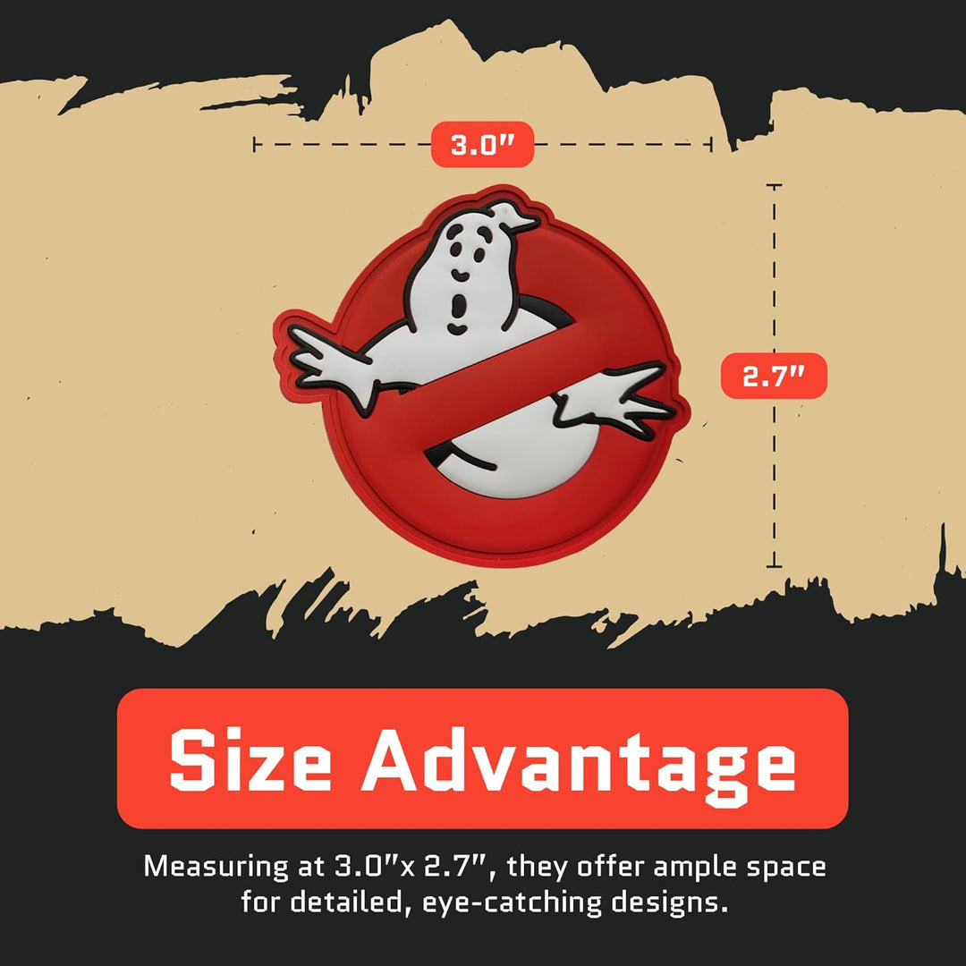 Jestik No Ghost Red PVC Patch, Glow in The Dark Funny Patches - GID Ghost