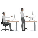 Posturite Pelican Oploft Sit-Stand Platform | Desktop Riser | Gas-Spring Adjustable