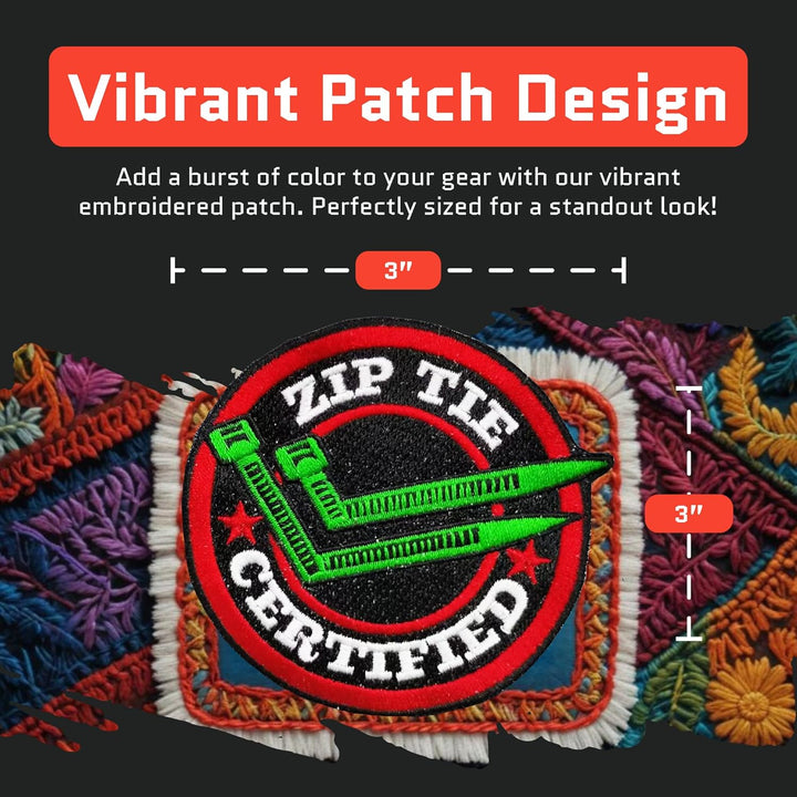 Jestik Zip Tie Certified Embroidery Patch - EMB Zip Tie Certified