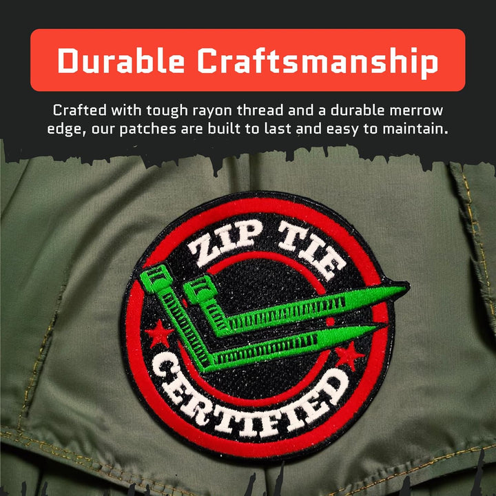 Jestik Zip Tie Certified Embroidery Patch - EMB Zip Tie Certified