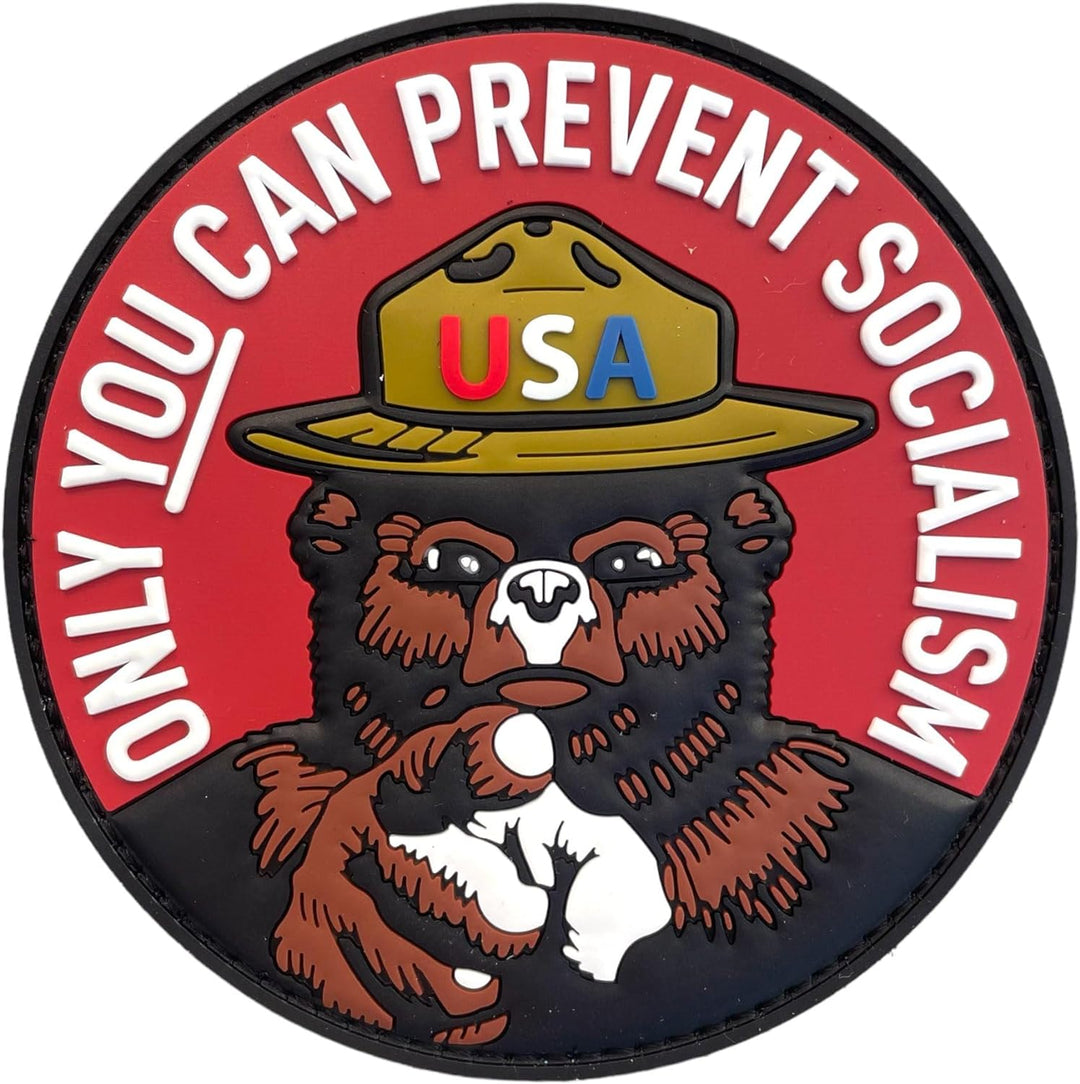 Jestik Smokey Bear Only You Can Prevent Socialism PVC Morale Patch - Smokey Only You