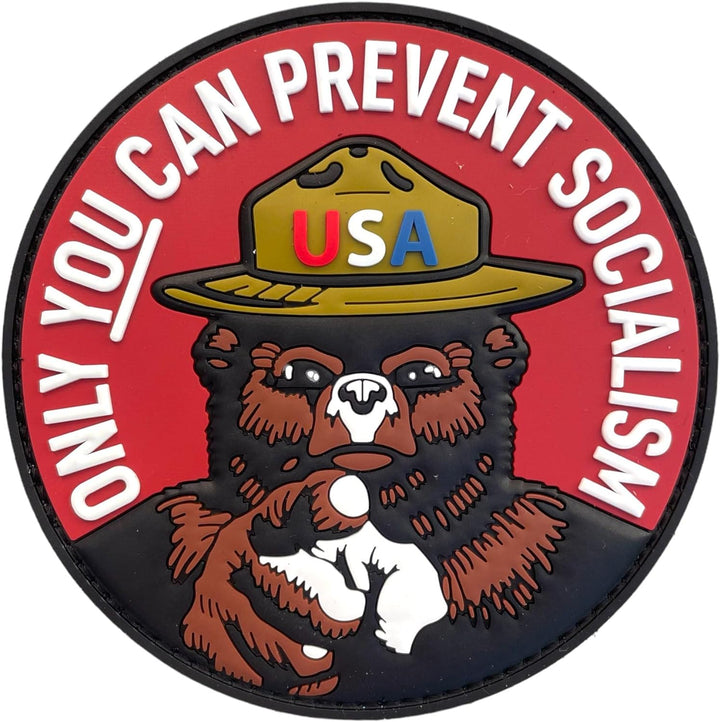 Jestik Smokey Bear Only You Can Prevent Socialism PVC Morale Patch - Smokey Only You