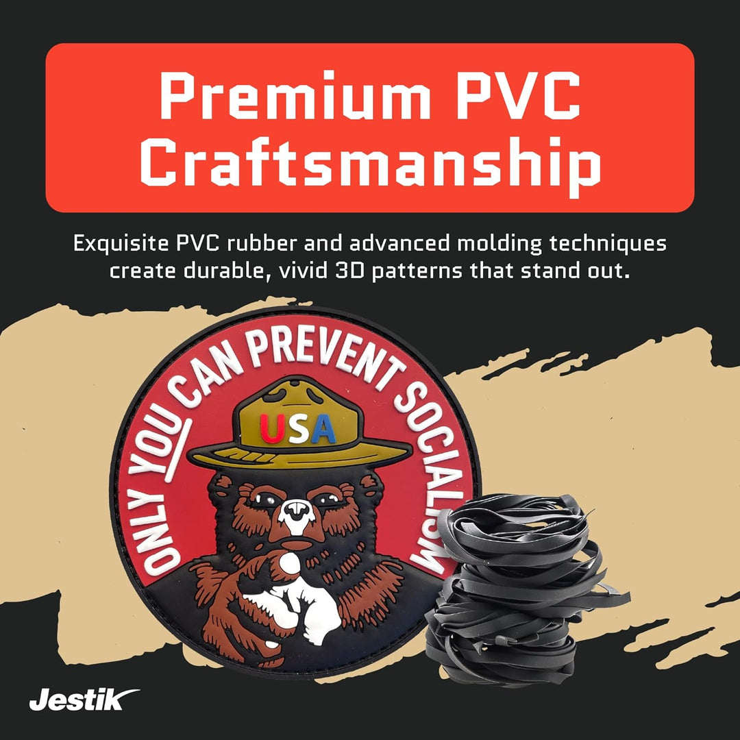 Jestik Smokey Bear Only You Can Prevent Socialism PVC Morale Patch - Smokey Only You