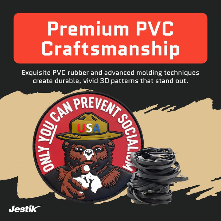 Jestik Smokey Bear Only You Can Prevent Socialism PVC Morale Patch - Smokey Only You