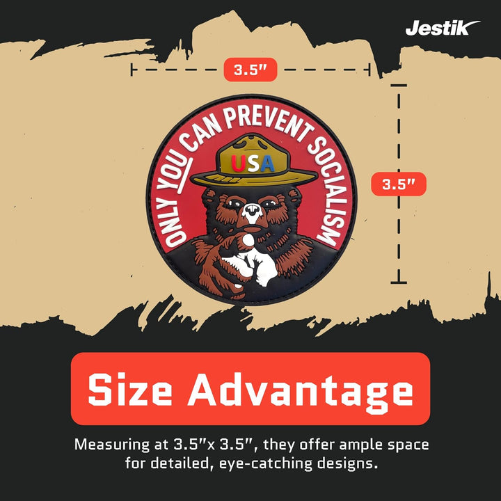 Jestik Smokey Bear Only You Can Prevent Socialism PVC Morale Patch - Smokey Only You