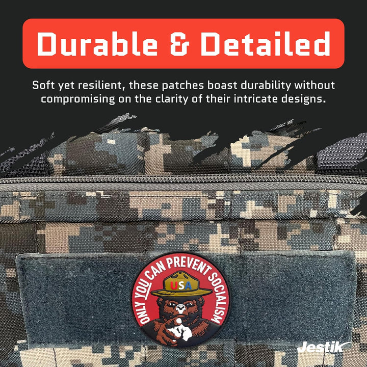 Jestik Smokey Bear Only You Can Prevent Socialism PVC Morale Patch - Smokey Only You