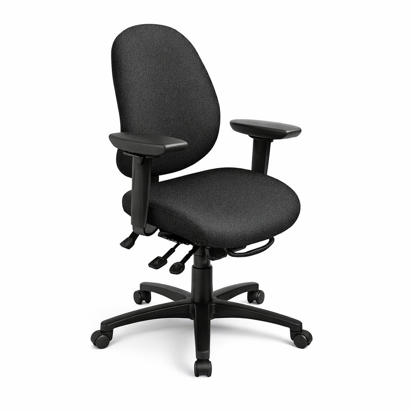 ErgoCentric Saffron Mid Back Ergonomic Task Chair – Ratchet Back, Multi-Tilt Mechanism