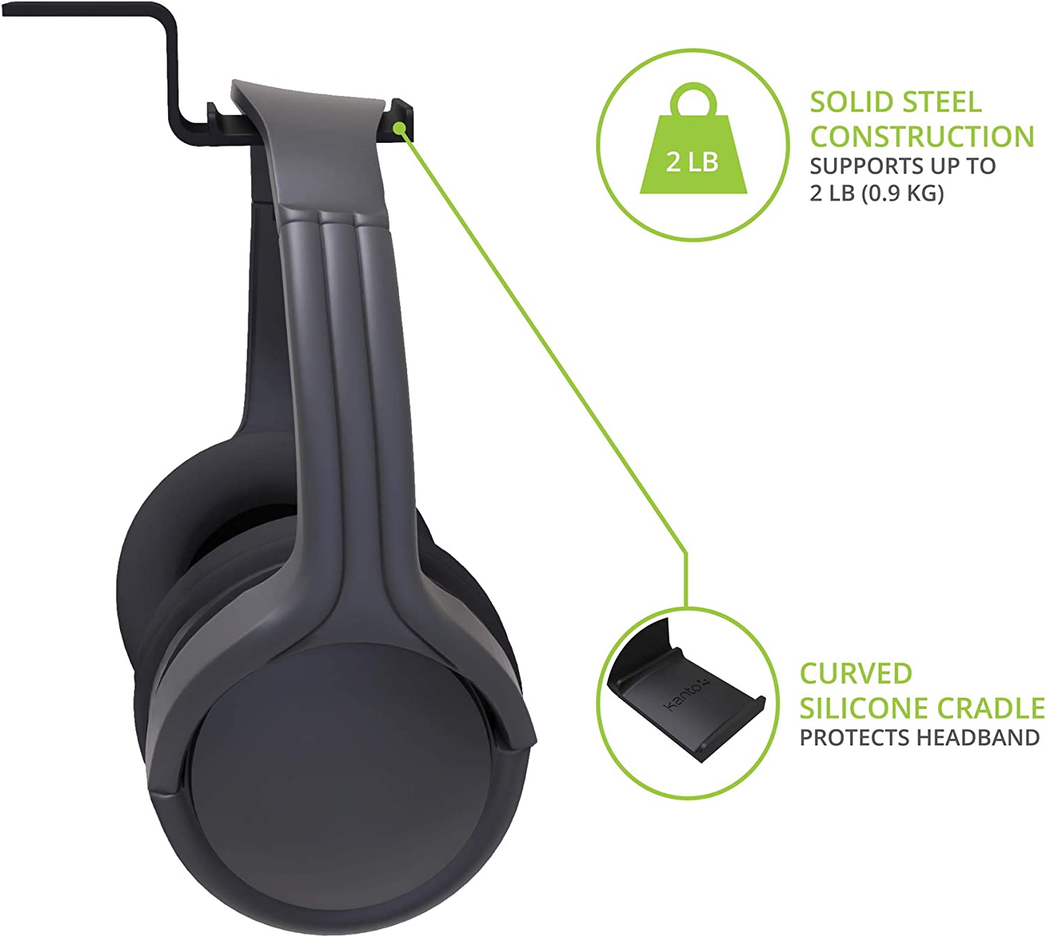 Kanto Universal Under Desk Headphone Hook