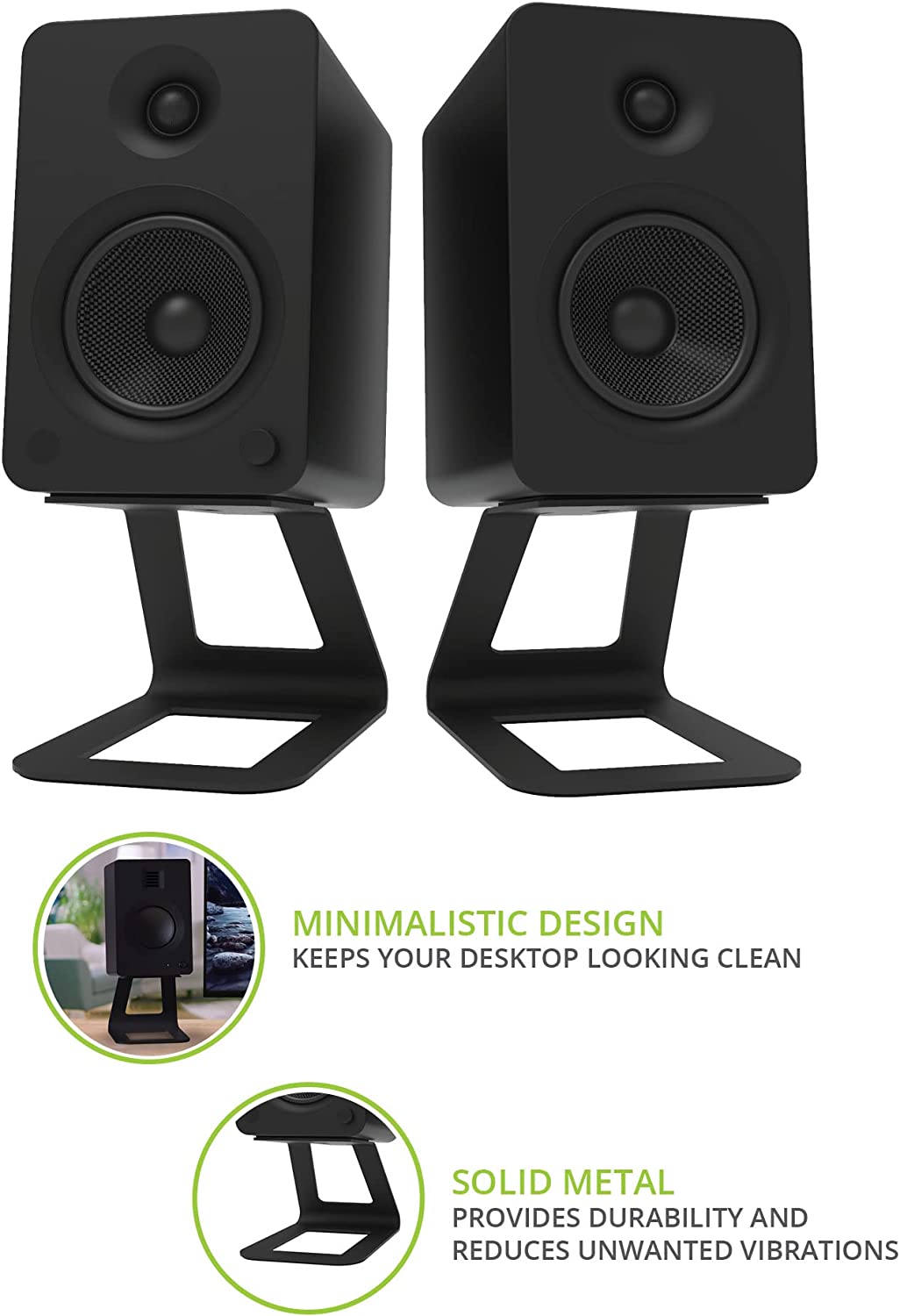 Kanto Elevated Desktop Speaker Stands for Large Speakers