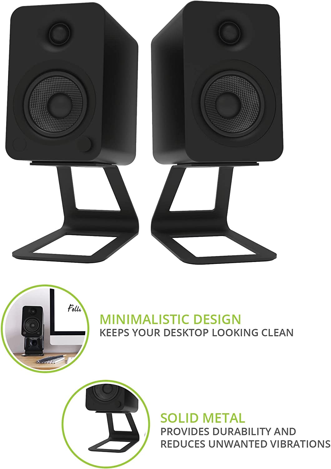 Kanto Elevated Desktop Speaker Stands for Midsize Speakers