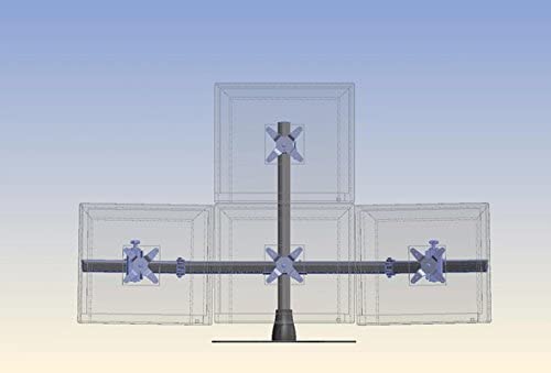 Ergotech Quad 1 Over 3 Monitor Desk Stand-100-D28-B13