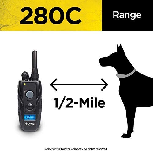 Dogtra 280C Remote Dog Training Collar - 1/2 Mile Range, Rechargeable, Waterproof - Plus 1 iClick Training Card, Jestik Click Trainer