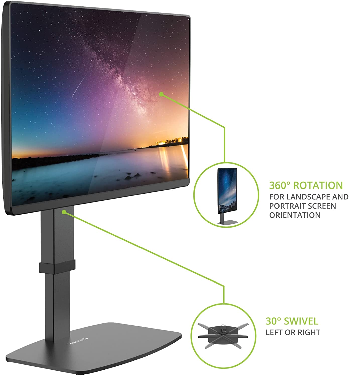 Kanto Universal Height Adjustable Desktop Monitor Stand for 17-inch to 32-inch Monitors - DTS1000