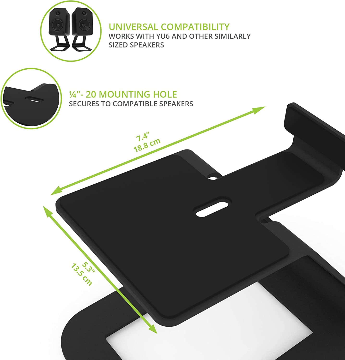 Kanto Elevated Desktop Speaker Stands for Large Speakers