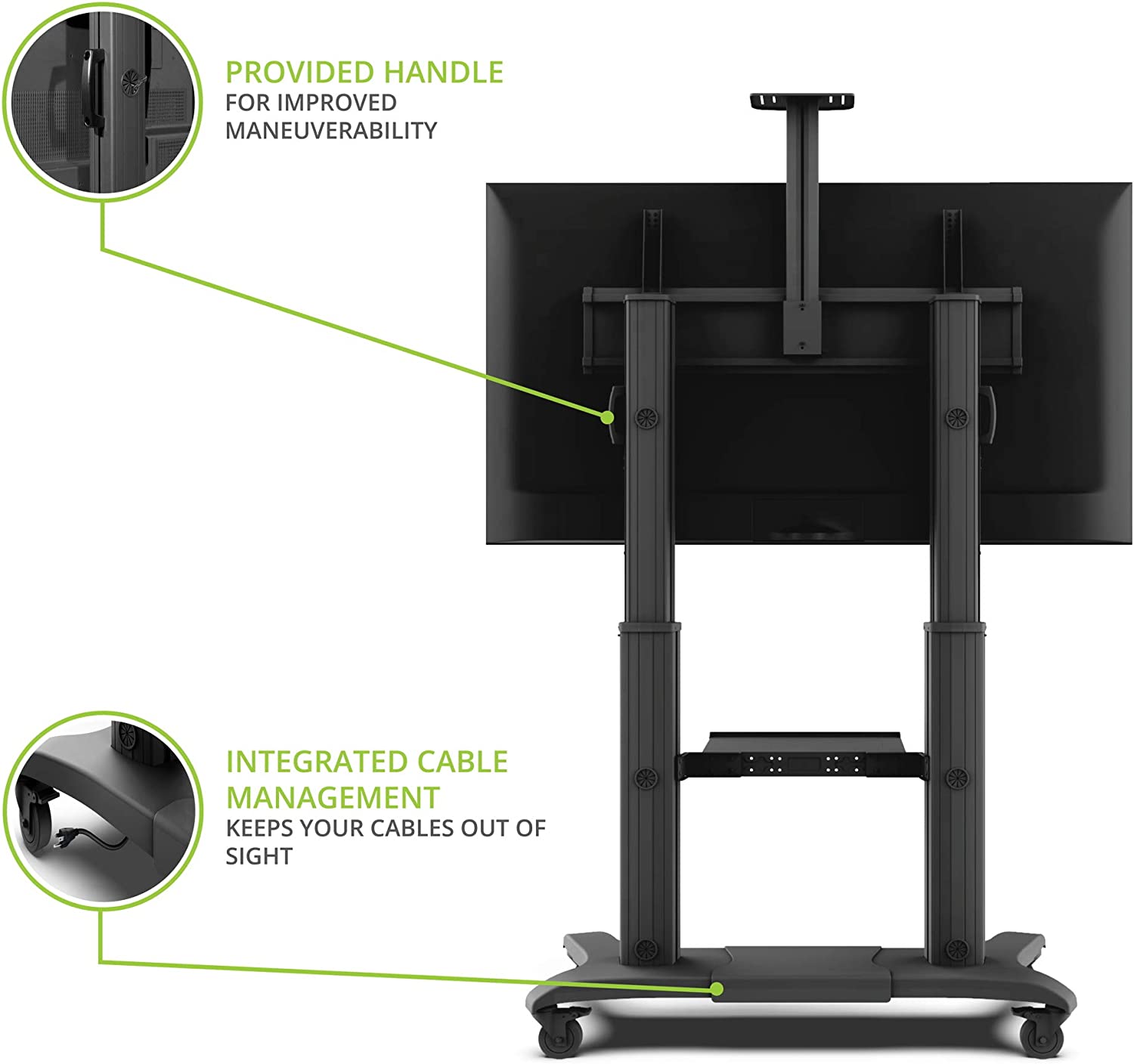 Kanto Mobile TV Mount with Adjustable Shelf for 60-inch to 100-inch TVs - MTMA100PL