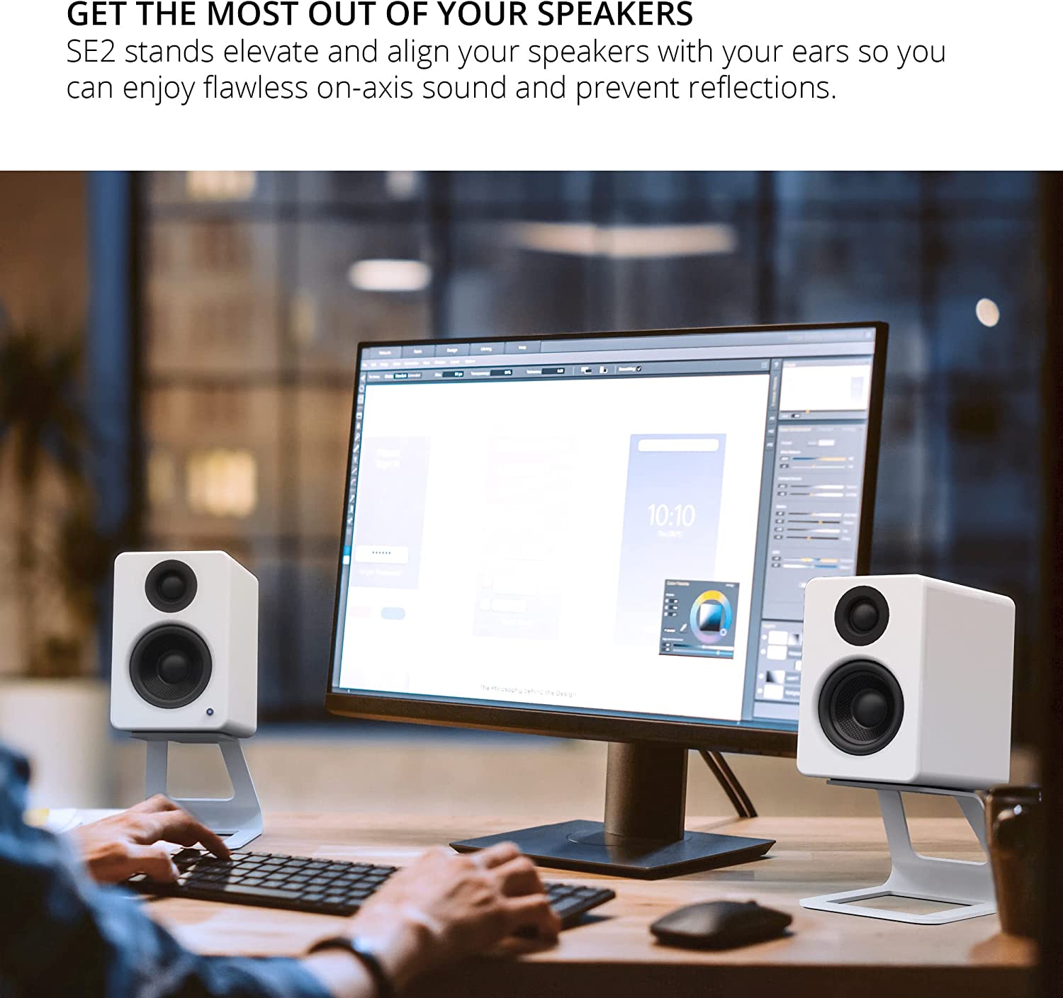 Kanto Elevated Desktop Speaker Stands for Small Speakers