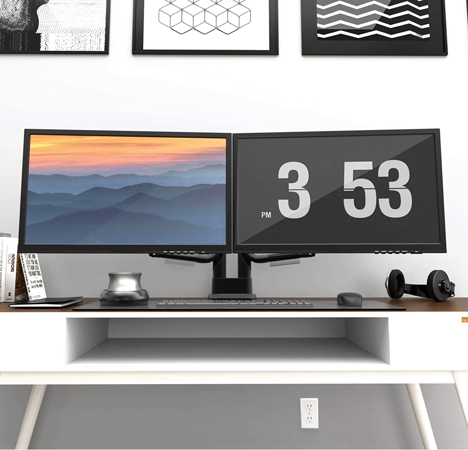Kanto Dual-Monitor Desktop Mount for 17-inch to 32-inch Displays
