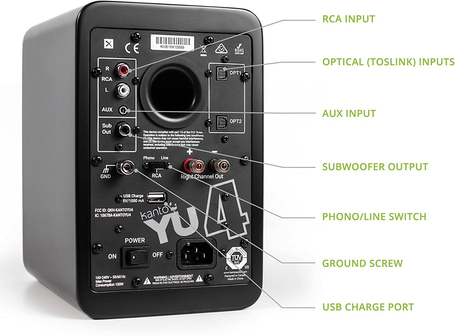 Kanto Powered Speakers with Bluetooth and Phono Preamp