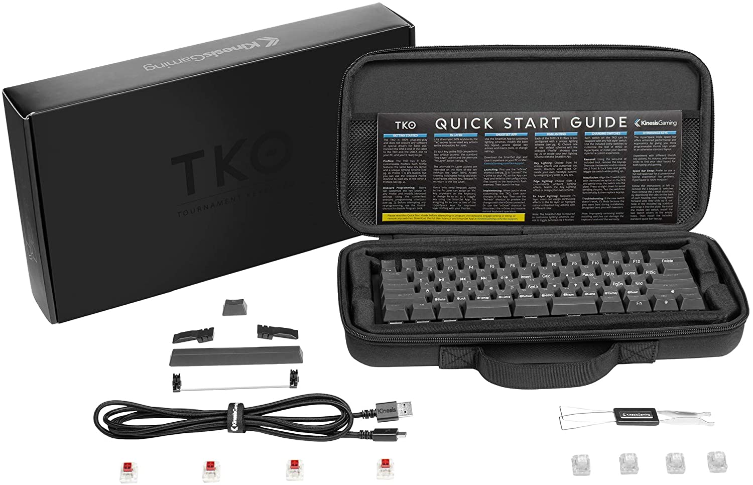 KINESIS Gaming TKO Tournament Keyboard and Travel Case