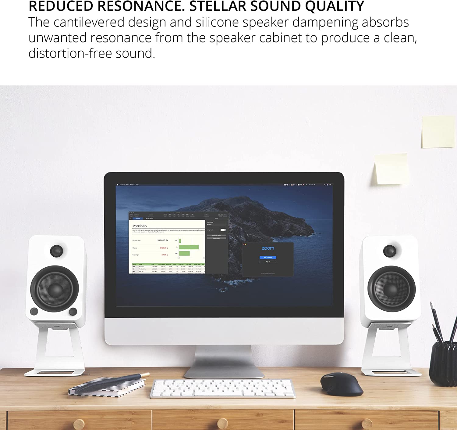 Kanto Elevated Desktop Speaker Stands for Midsize Speakers