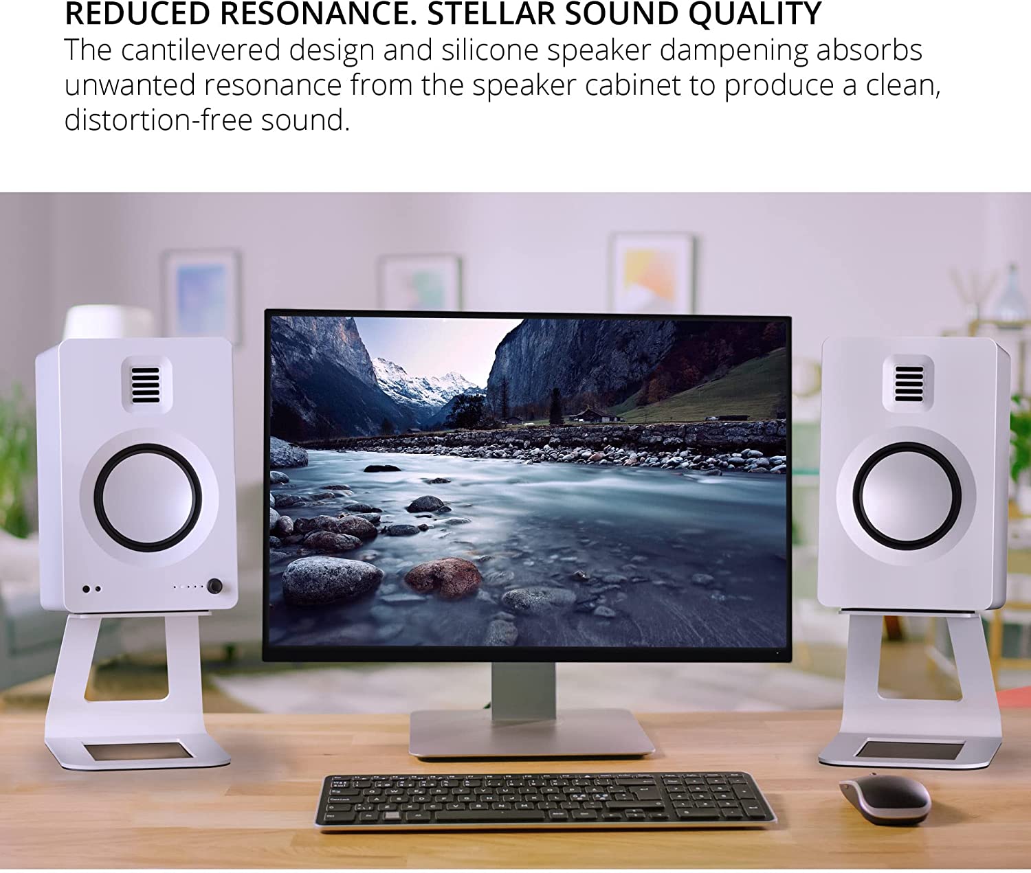 Kanto Elevated Desktop Speaker Stands for Large Speakers