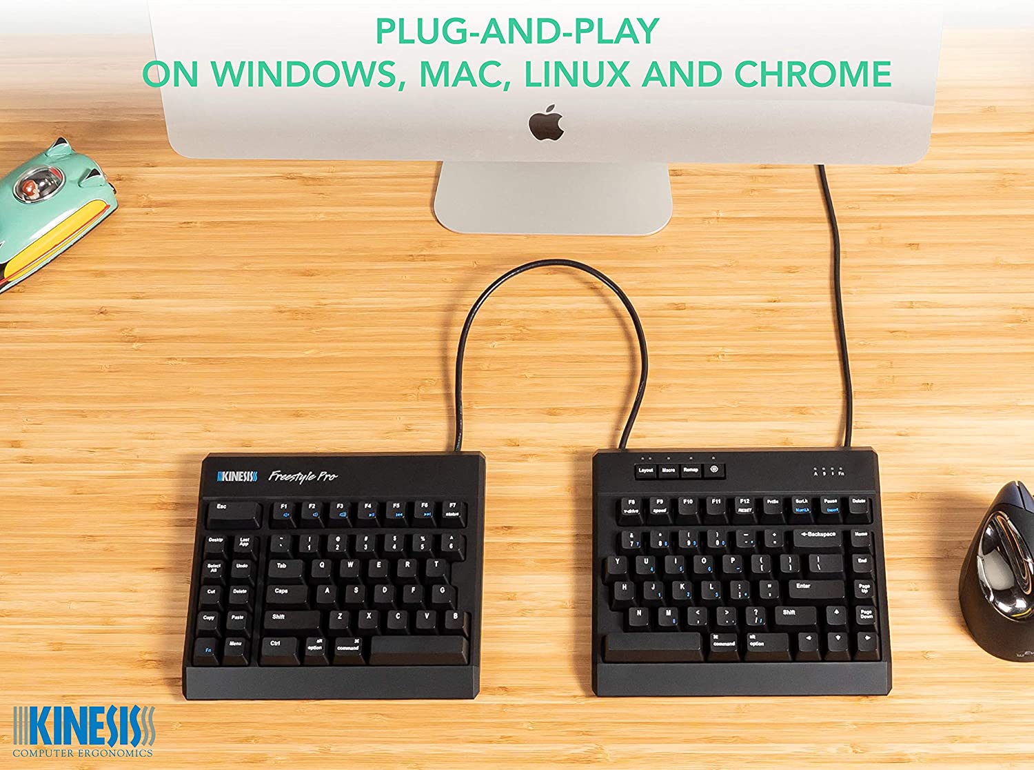 Kinesis Freestyle Pro Quiet Ergonomic Split Mechanical Keyboard (Cherry MX Silent Red Switches)