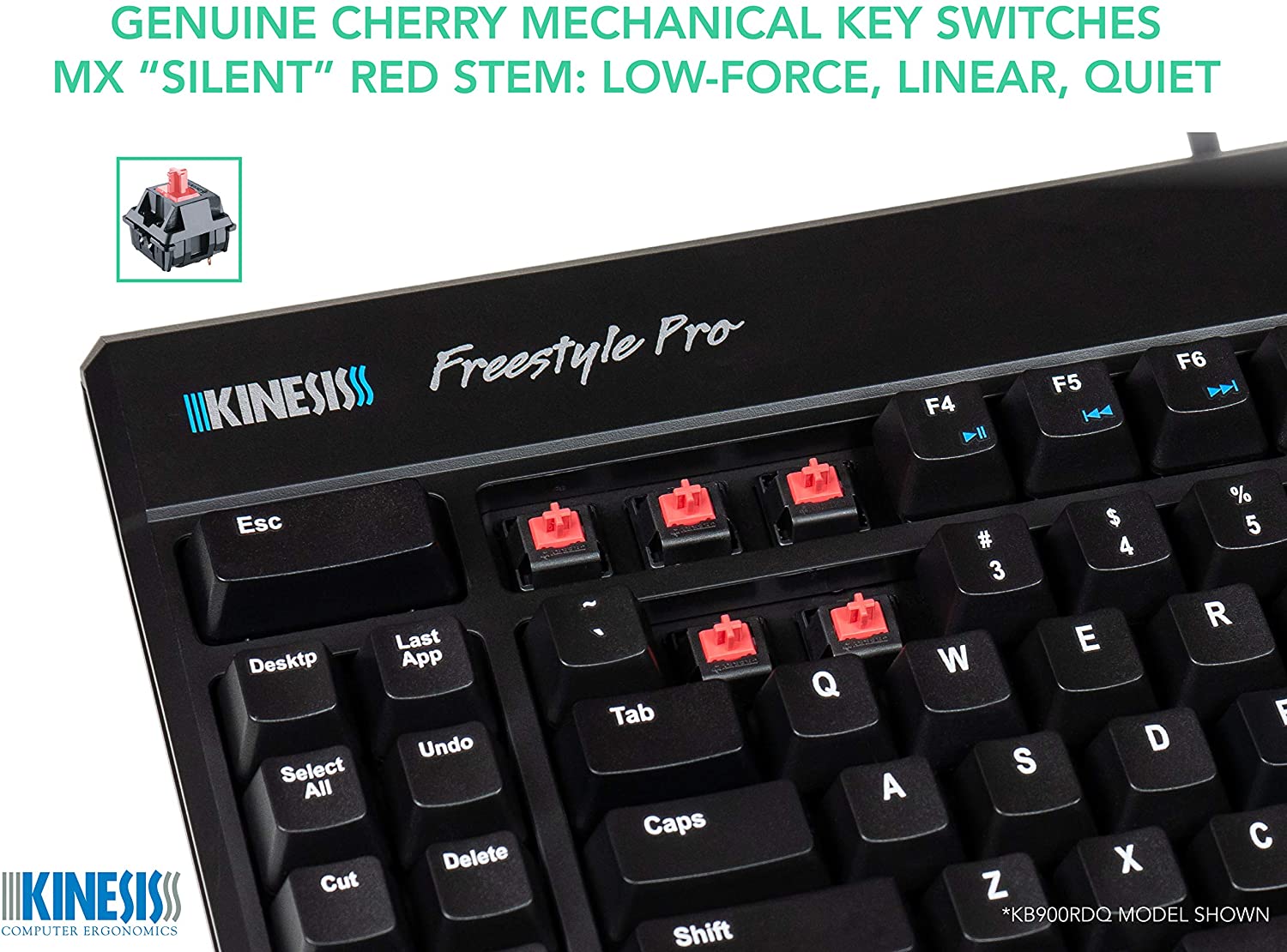 Kinesis Freestyle Pro Quiet Ergonomic Split Mechanical Keyboard (Cherry MX Silent Red Switches)