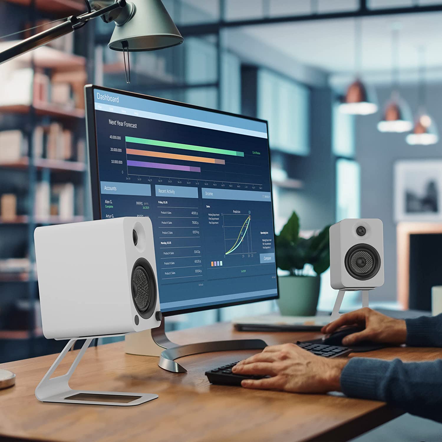 Kanto Elevated Desktop Speaker Stands for Midsize Speakers