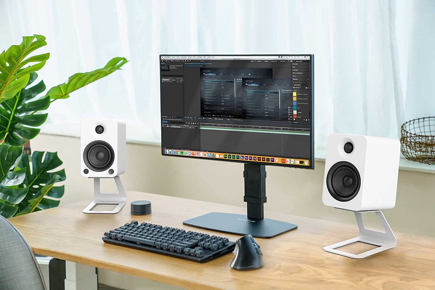 Kanto Universal Height Adjustable Desktop Monitor Stand for 17-inch to 32-inch Monitors - DTS1000