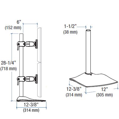 Ergotron DS100 Dual-Monitor Desk Stand, Vertical - 33-091-200