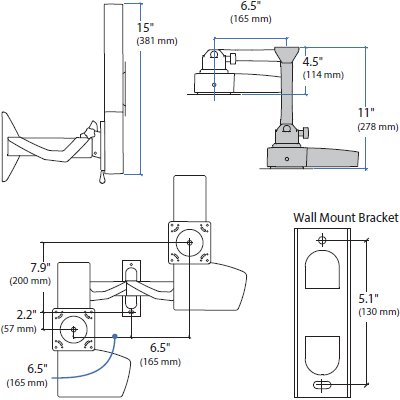Ergotron Glide Wall Mount, LD-X - 61-113-085