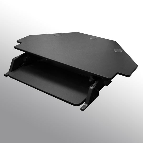 Workrite Solace Desktop Corner Standing Desk Converter SOL-CU-DT-B