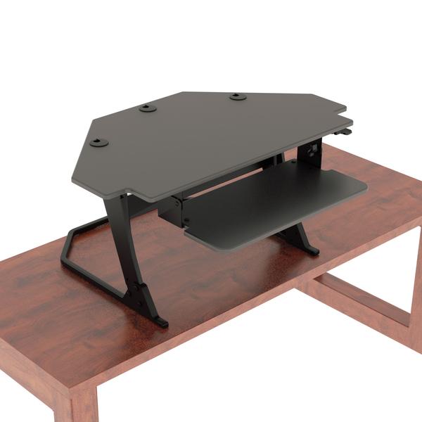 Workrite Solace Desktop Corner Standing Desk Converter SOL-CU-DT-B