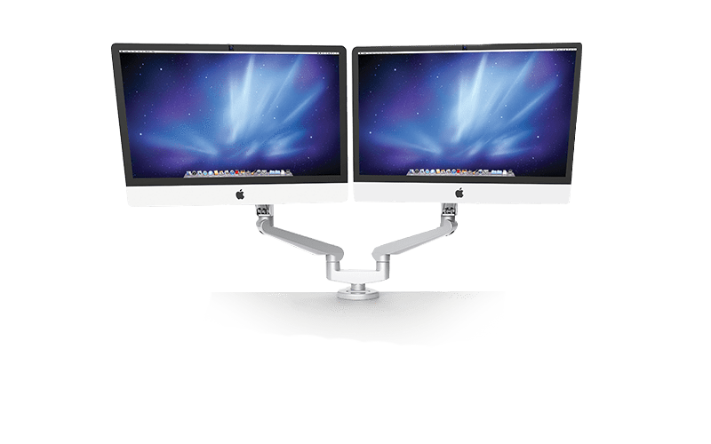 ESI Edge Series Dual Heavy Duty Monitor Arm-EDGE-MAX-DUAL-SLV