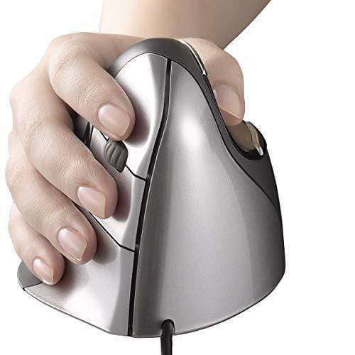 Evoluent Mouse Evoluent VM4R VerticalMouse 4 Right Hand Ergonomic Mouse with Wired USB Connection (Regular Size)