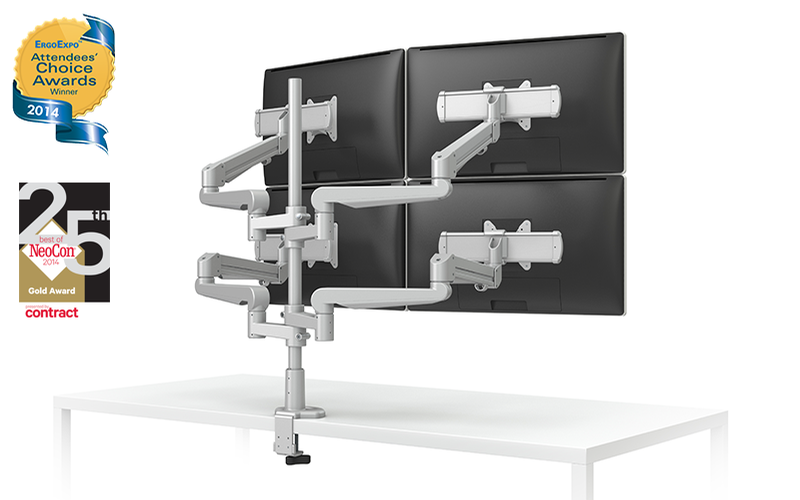 Fellowes Evolve Series Quad Fixed + Motion + Slider Monitor Arm