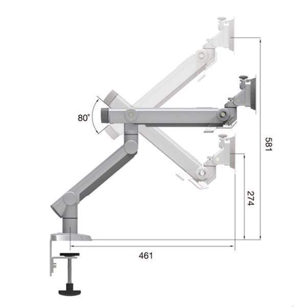 Goldtouch Monitor Arm Dynafly Single or Dual Monitor Arm Holds Up to 33 lbs