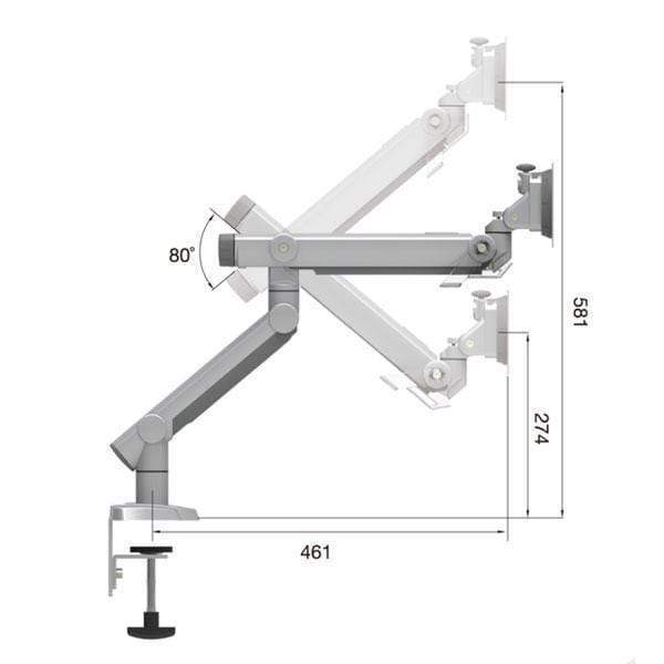 Goldtouch Monitor Arm Dynafly Single or Dual Monitor Arm Holds Up to 33 lbs