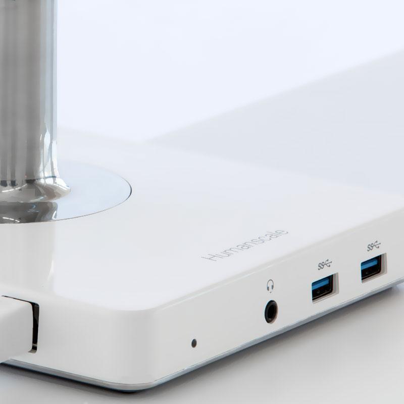 Humanscale Docking Station M2 / Polished Aluminum with Gray Trim Humanscale M/Connect USB 3.0
