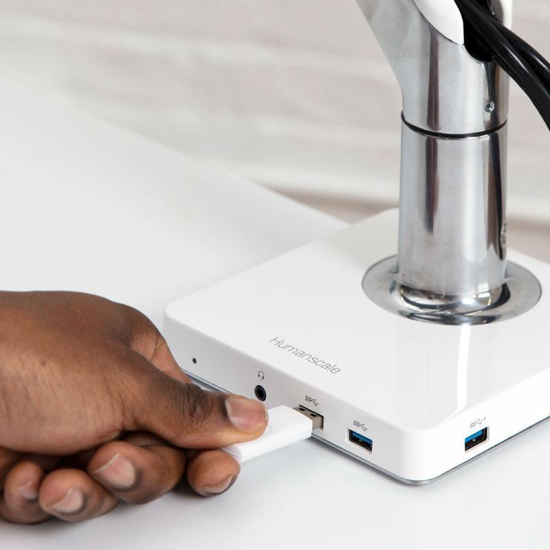 Humanscale Docking Station M2 / Polished Aluminum with Gray Trim Humanscale M/Connect USB 3.0