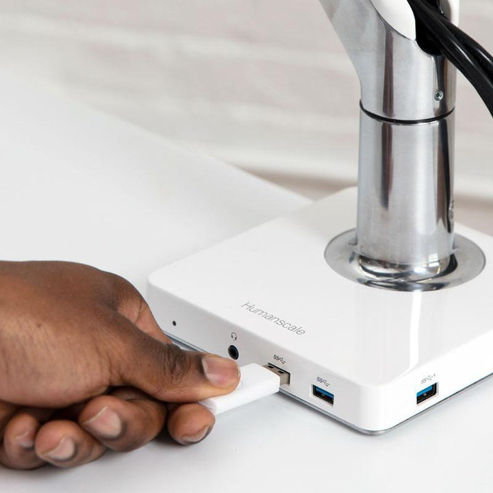 Humanscale Docking Station M2 / Polished Aluminum with Gray Trim Humanscale M/Connect USB 3.0