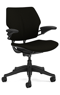 Humanscale Ergonomic Chair STANDARD DURON ARMS / VELLUM BLACK / STANDARD FOAM SEAT PAN Humanscale Standard Freedom Task