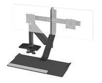 Humanscale Laptop & Monitor Sit/Stand STANDARD CROSSBAR / BLACK WITH BLACK TRIM Humanscale Quickstand Lite