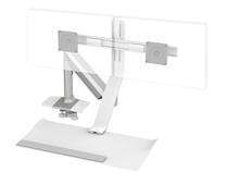 Humanscale Laptop & Monitor Sit/Stand STANDARD CROSSBAR / SILVER WITH WHITE TRIM Humanscale Quickstand Lite