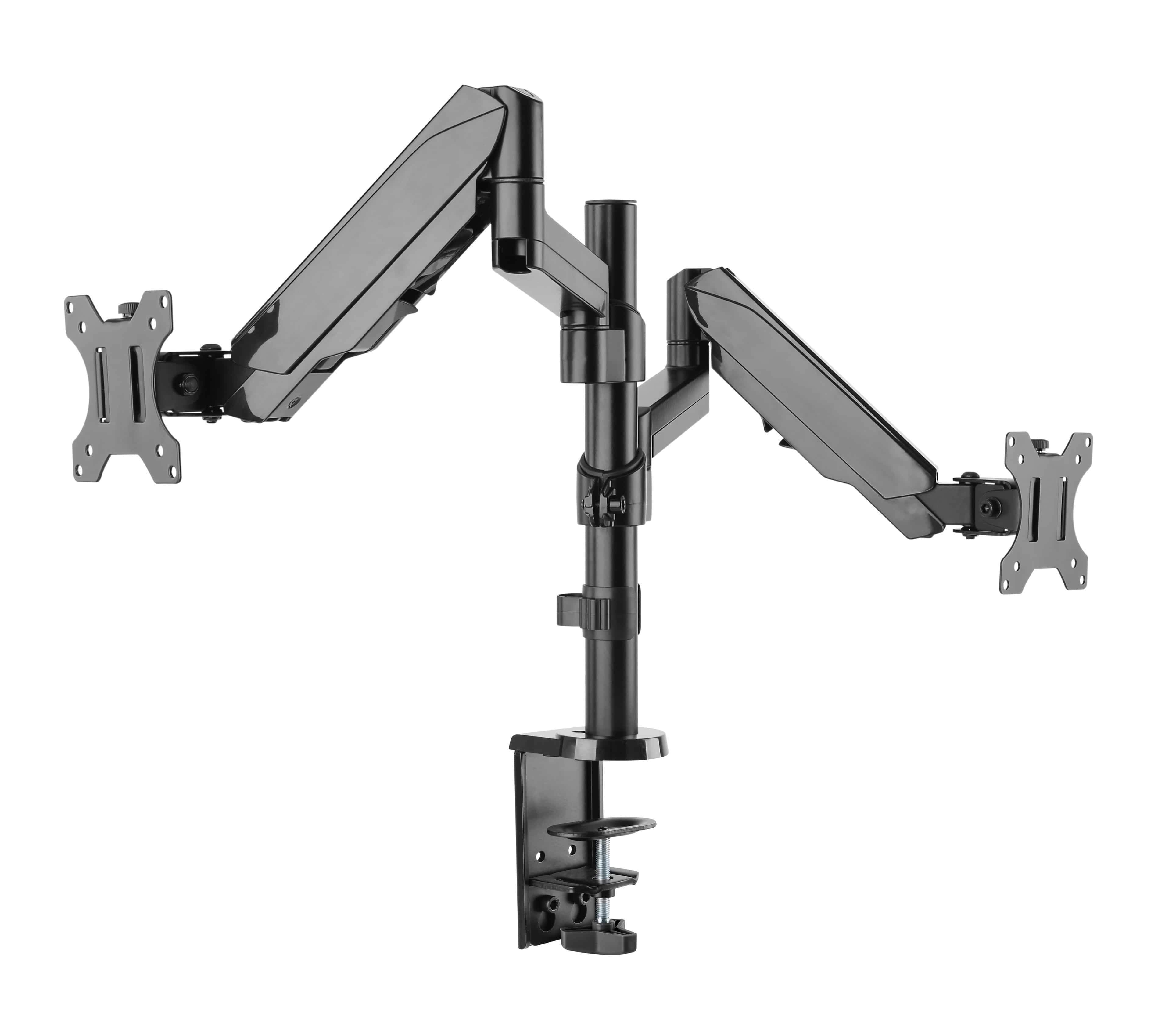 Jestik Dual Monitor Arm Slate Black Jestik Advanced Flex 2.0 Dual Monitor Arm Clamp and Bolt Through Mount - Gas Assisted Arm, For Two 17"-32" Computer Screens, Holds up to 17.6 lbs.