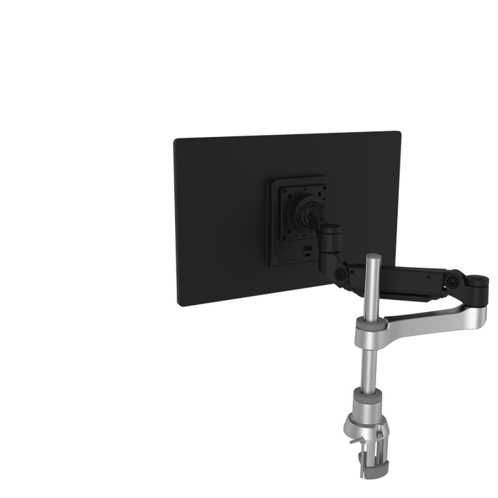 R-Go Caparo D2 Circular Single Monitor Arm Desk Mount, Gas Lift, 3-9kg, Black-Silver, Low Carbon Footprint