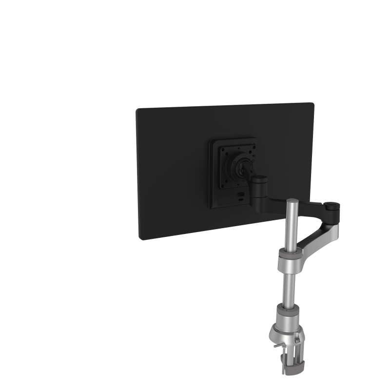 R-Go Zepher C2 Circular Single Monitor Arm Desk Mount, Adjustable, 0-8 kg, Black-Silver, Low Carbon Footprint