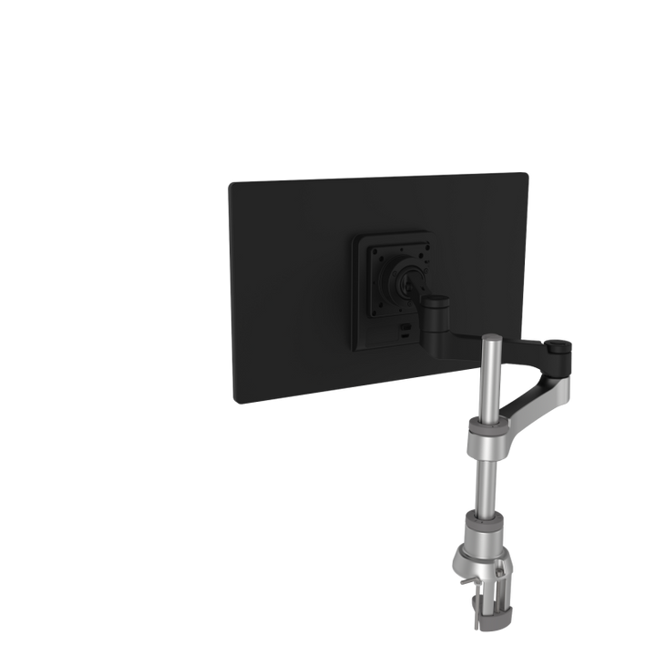 R-Go Zepher C2 Circular Single Monitor Arm Desk Mount, Adjustable, 0-8 kg, Black-Silver, Low Carbon Footprint